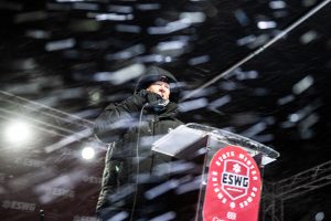 The Empire State Winter Games held its Opening Ceremony on Mirror Lake in Lake Placid, N.Y., on Thursday, February 3, 2022. (Photo by Todd Michalek)