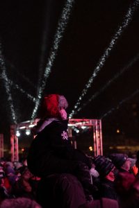 Teams gather at the Opening Ceremony for the Empire State Winter Games in Lake Placid, NY on Thursday, February 3, 2022. (Photo by Hailey Trejo)