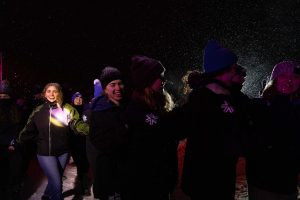 Teams gather at the Opening Ceremony for the Empire State Winter Games in Lake Placid, NY on Thursday, February 3, 2022. (Photo by Hailey Trejo)